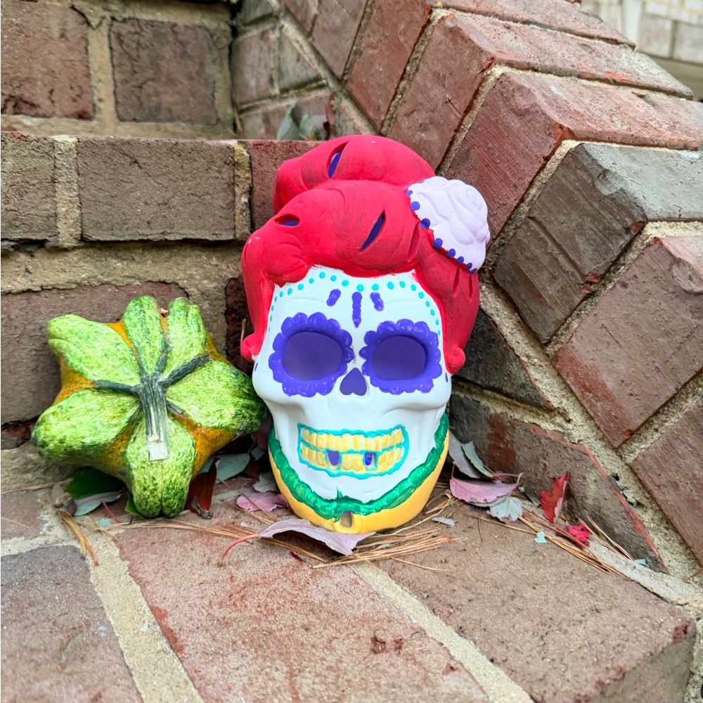 Colorful Day of the Dead Skull Decor